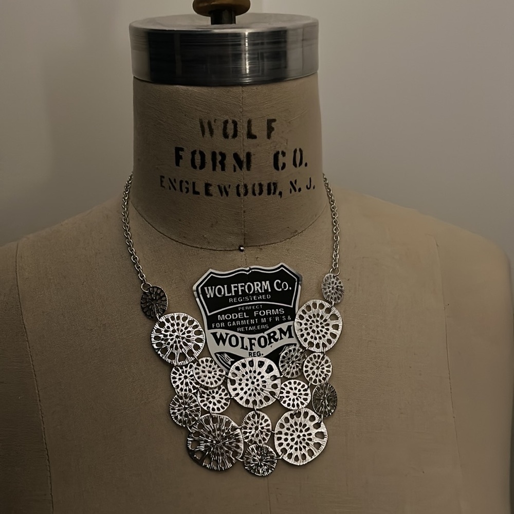 Layered Medallion Statement Bib Necklace - image 2